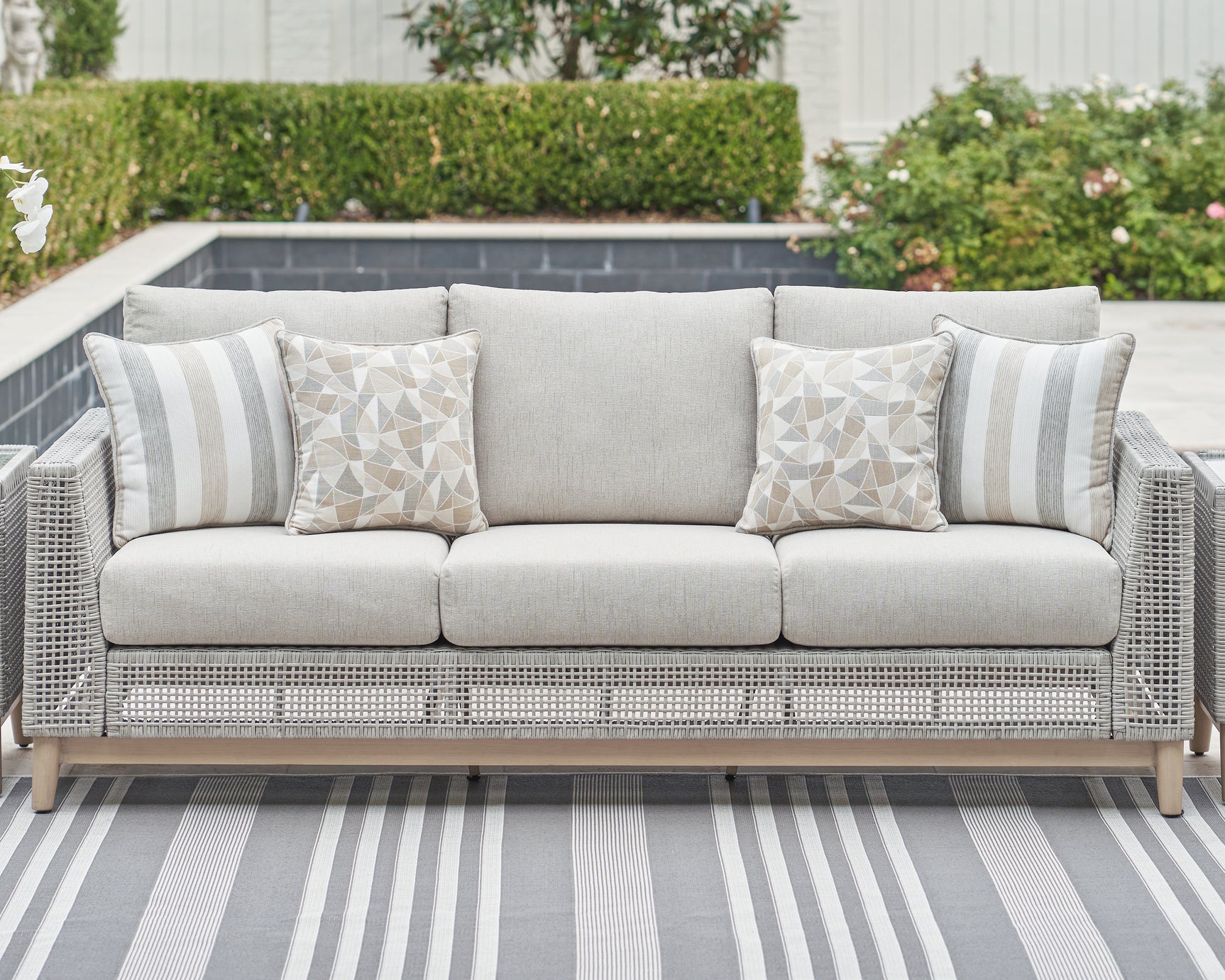 Seton Gray Creek Outdoor Sofa and Loveseat with Coffee Table
