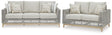 Detailed view of gray resin wicker