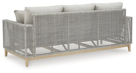 Front head-on look at loveseat