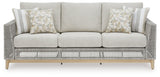 Seton Creek gray outdoor sofa side profile