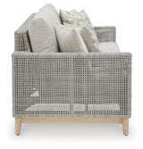 Seton Creek gray outdoor sofa back view