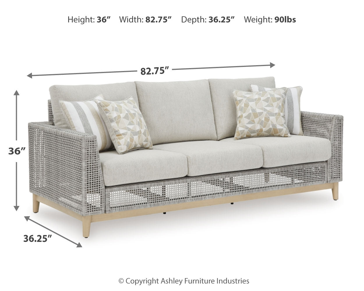 Seton Gray Creek Outdoor Sofa and Loveseat with Coffee Table