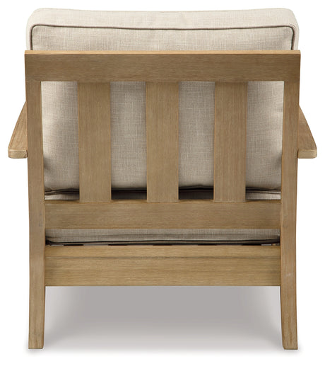 Clare Beige end table side view