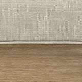 Clare beige outdoor sofa with lounge chair from eucalyptus wood frame