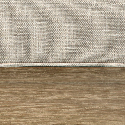 Clare beige outdoor sofa with lounge chair from eucalyptus wood frame