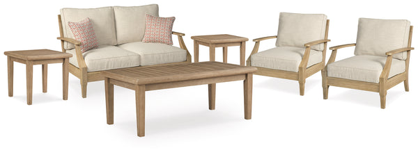 Clare Beige Lounge Chair angle view showing cushion detail