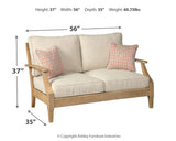 Dimensional drawing of Clare View loveseat