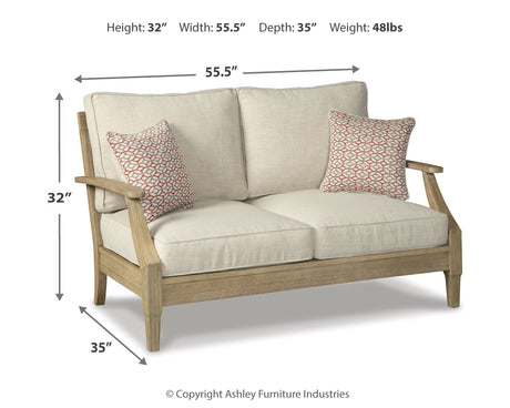 Fabric swatch of Nuvella® beige upholstery material