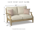 Clare Beige View outdoor loveseat dimensions
