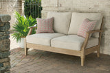 Clare View outdoor loveseat front view with cushions