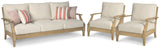 Outdoor lounge chair from Clare Beige set showing cushion detail