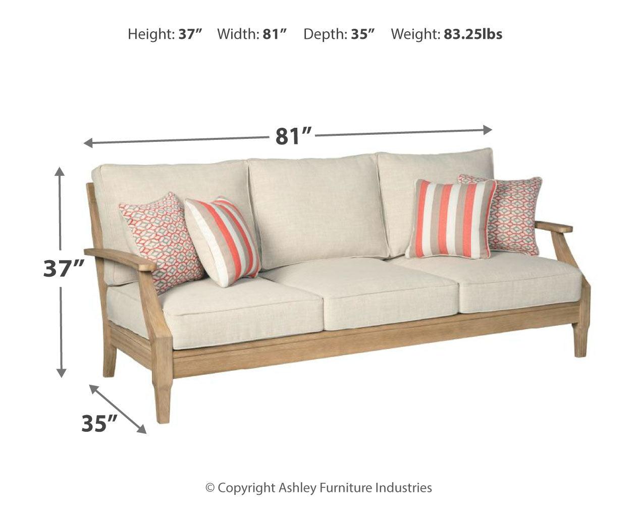 Clare View Outdoor Sofa dimensional diagram