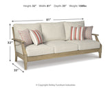 Dimensions label for sofa