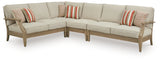 Clare View sectional side view showcasing slat design and cushions
