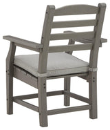 Back view of Visola Gray Outdoor Arm Chair