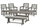 Visola Gray Outdoor Seating Bench with Thick Cushions
