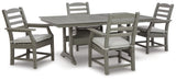Front view of Visola outdoor cushioned chair in gray