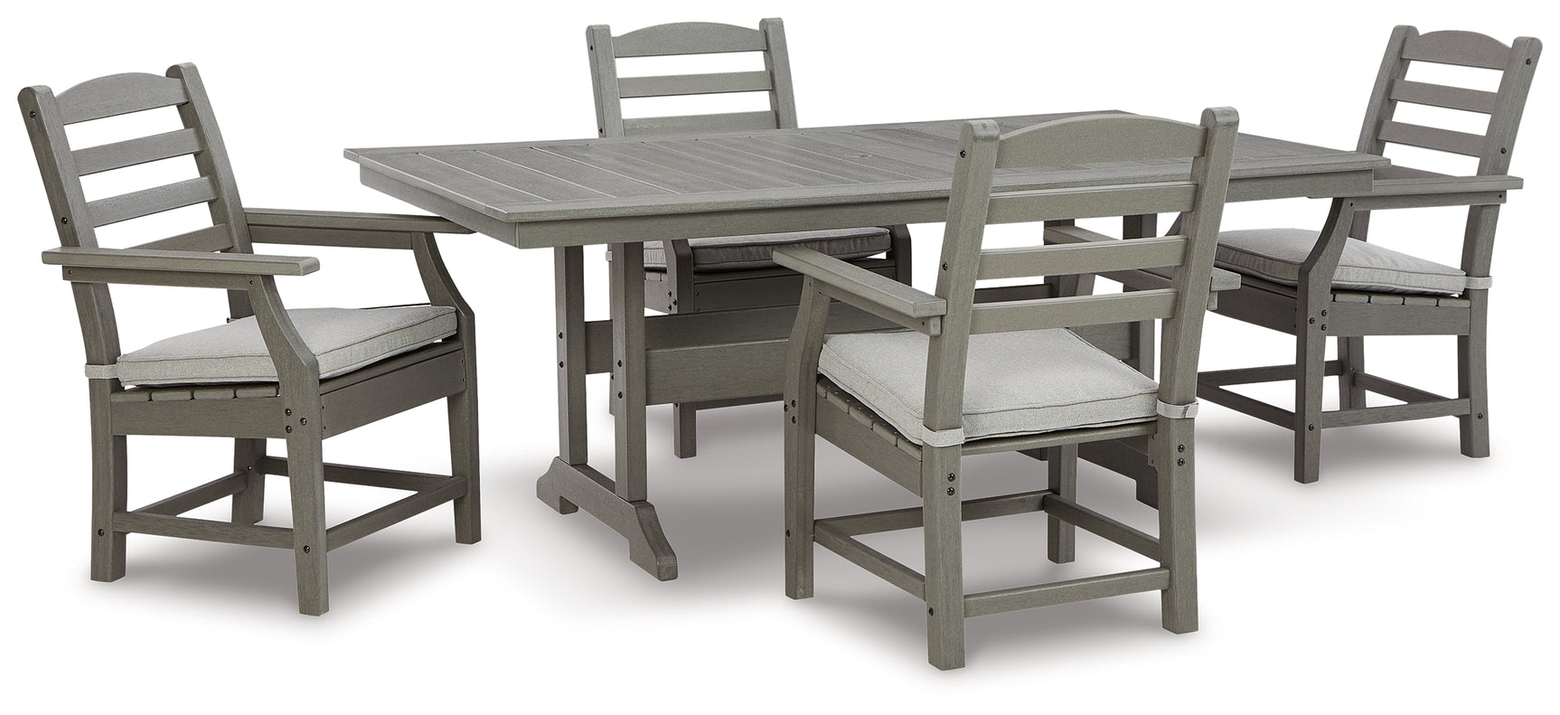 Front view of Visola outdoor cushioned chair in gray