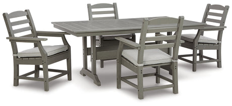Front view of Visola outdoor cushioned chair in gray