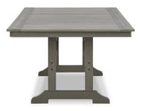 Top view of outdoor dining table with chairs