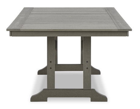 Top view of outdoor dining table with chairs