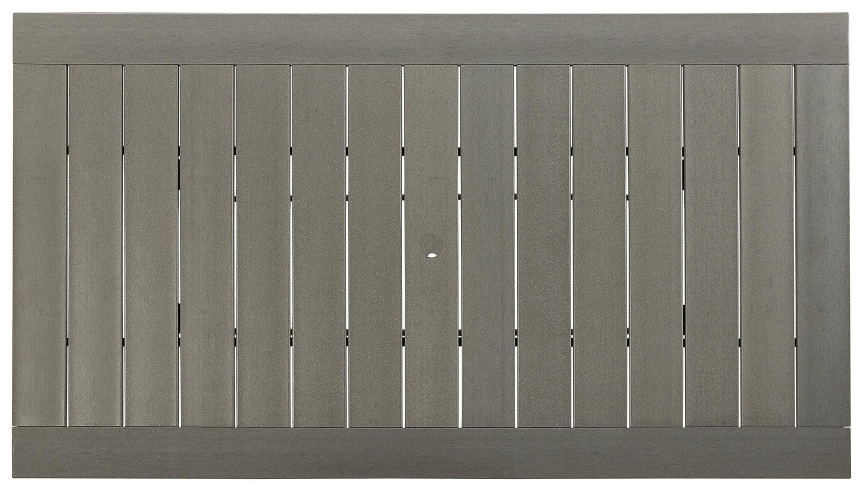 Close-up of Visola Gray Outdoor Dining Table slatted top