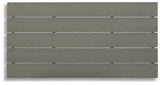 Head-on view of Visola gray outdoor end table