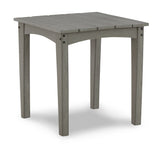 Wood-look textured gray outdoor chair