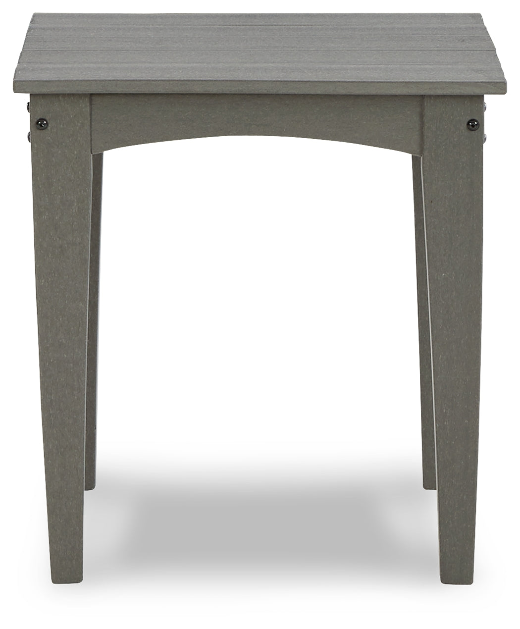 Visola gray outdoor coffee table with two end tables viewed from the front