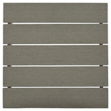 Visola Gray Outdoor End Table top view slatted plank-style surface