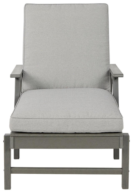 Visola Chaise lounge fully reclined on outdoor patio