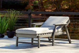 Top view of cushion and seat on Visola Gray Chaise Lounge