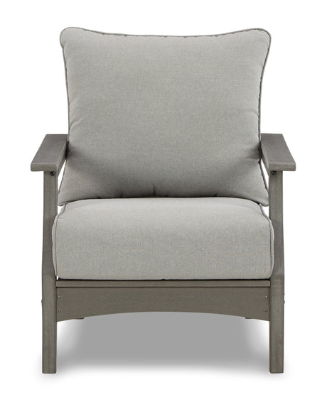 Visola Gray Outdoor Loveseat Set with Coffee Table and 2 Chairs