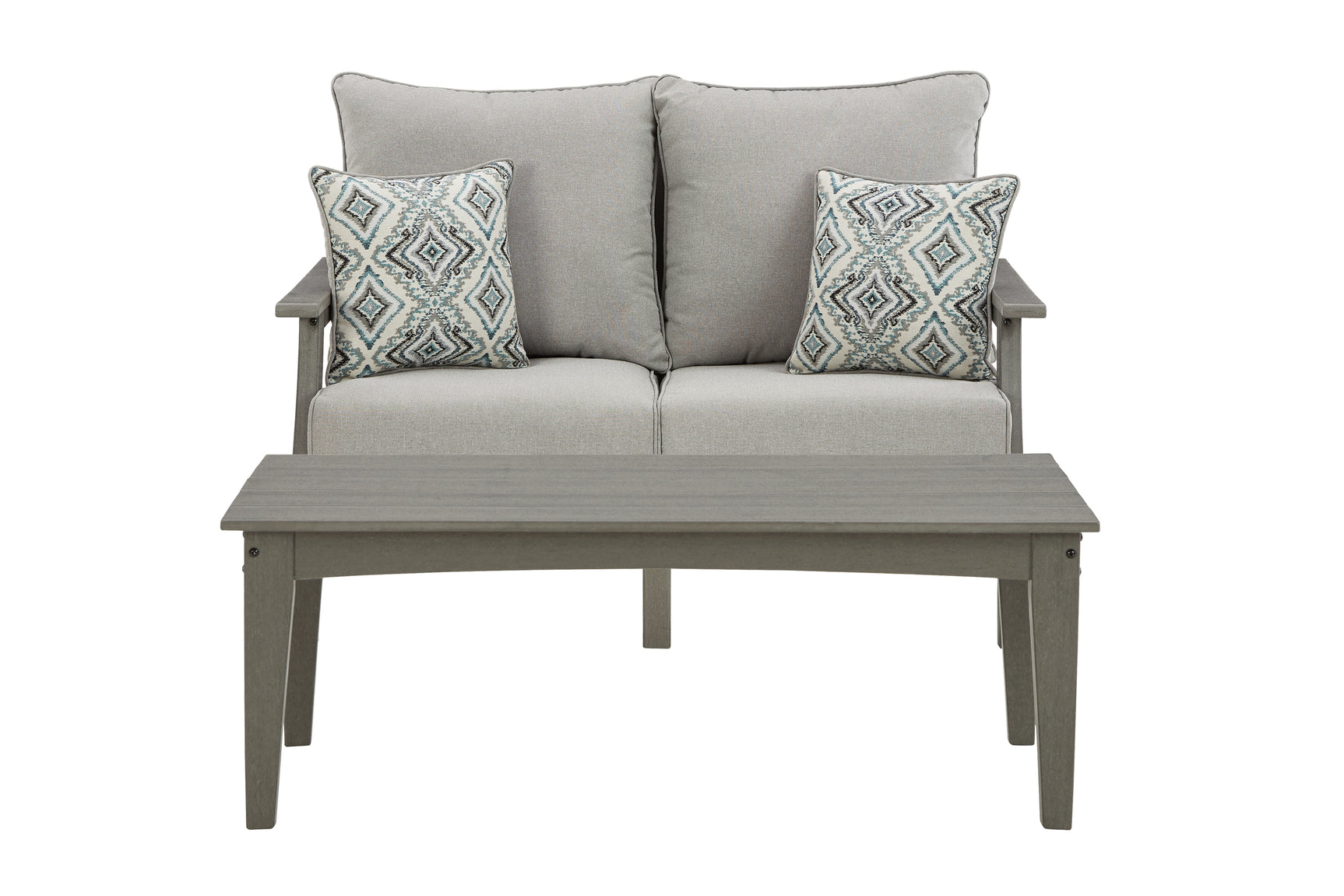 Visola Outdoor Loveseat side angle showing cushions