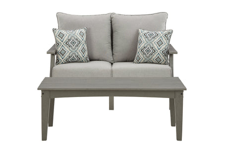 Visola Outdoor Loveseat side angle showing cushions