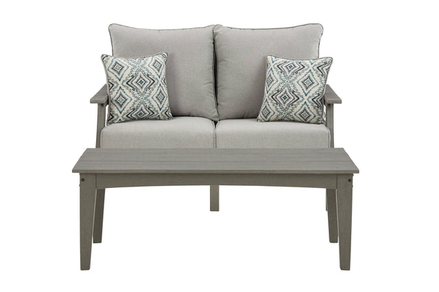 Visola Outdoor Loveseat side angle showing cushions