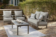 Visola Gray outdoor loveseat side angle