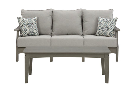 Visola gray outdoor sofa side angle