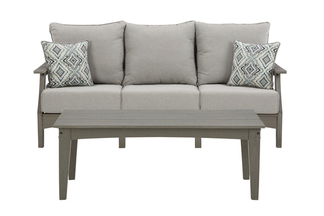 Visola gray outdoor sofa side angle