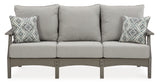 Back view of Visola gray outdoor sofa