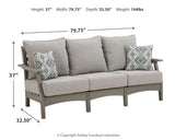 Visola outdoor set sofa dimension diagram