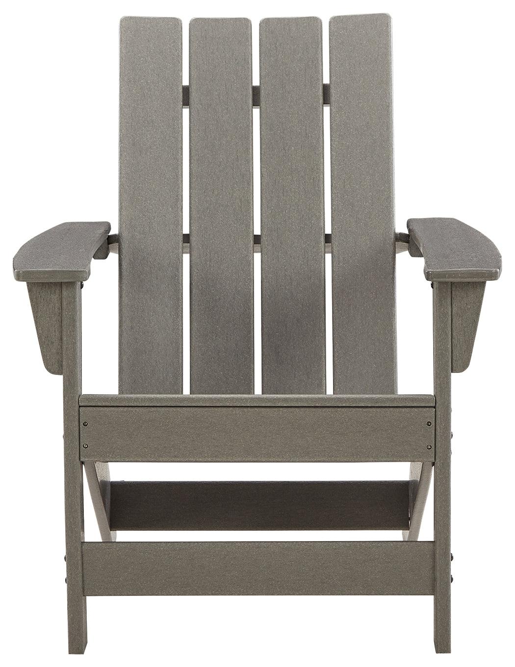 Visola Gray Adirondack Chair side view showing slatted styling