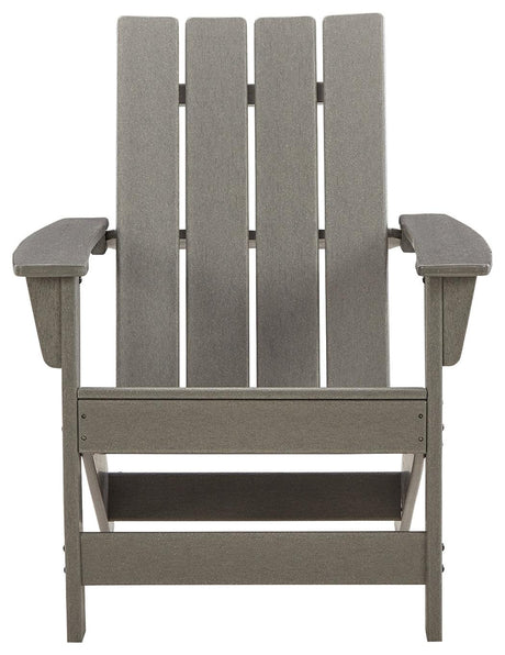 Visola Gray Adirondack Chair side view showing slatted styling