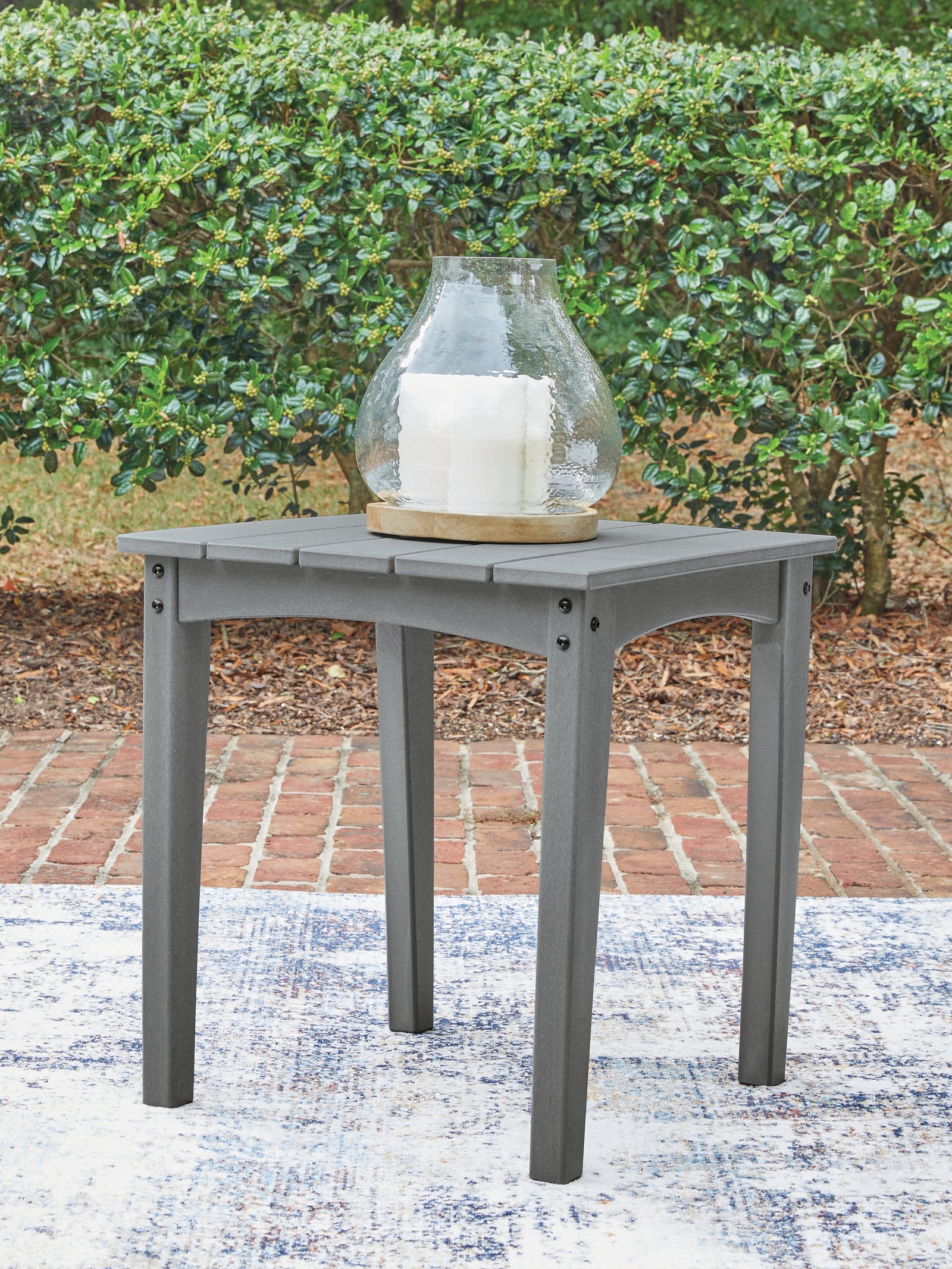 Cove Beach Gray Outdoor End Table