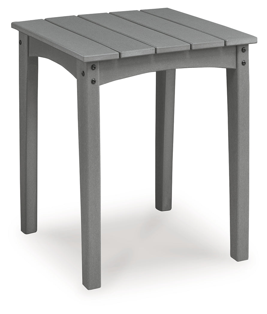 Cove Beach Gray Outdoor End Table side view