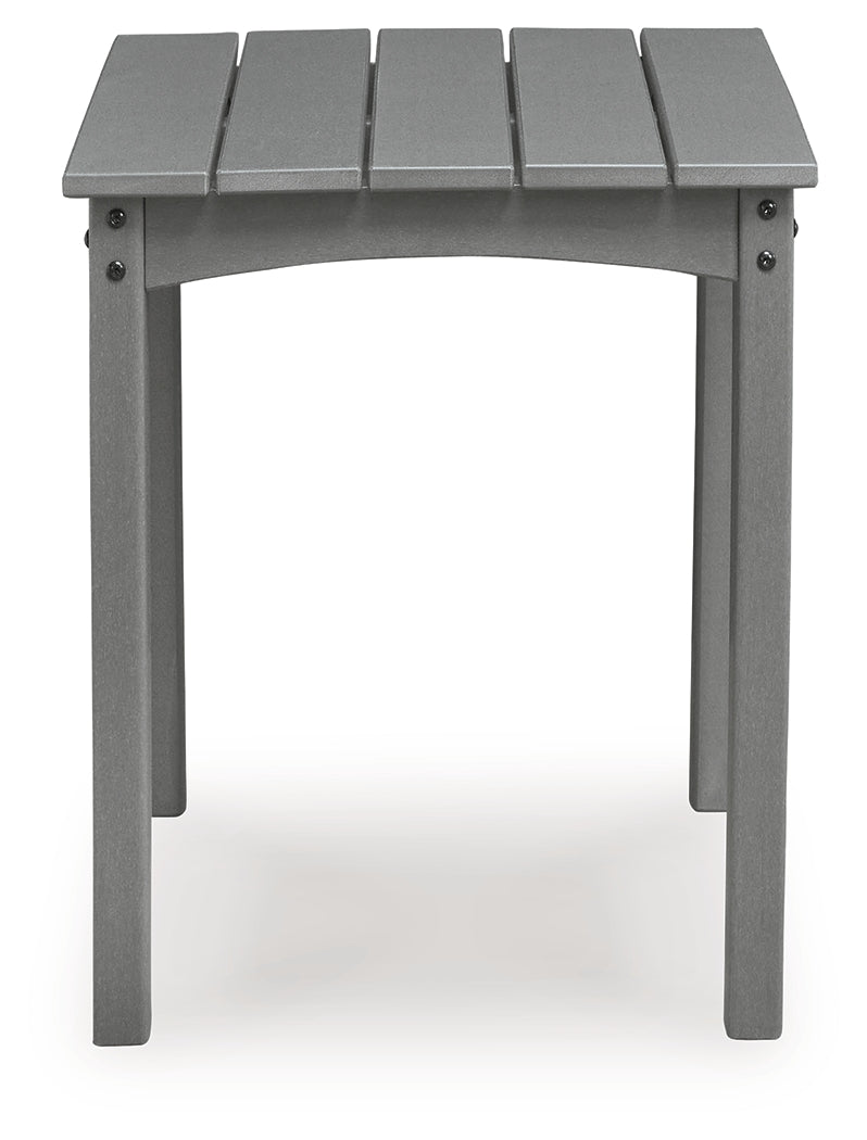 Cove Beach Gray Outdoor End Table head-on view