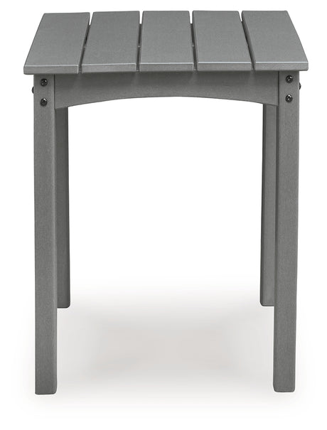 Cove Beach Gray Outdoor End Table head-on view