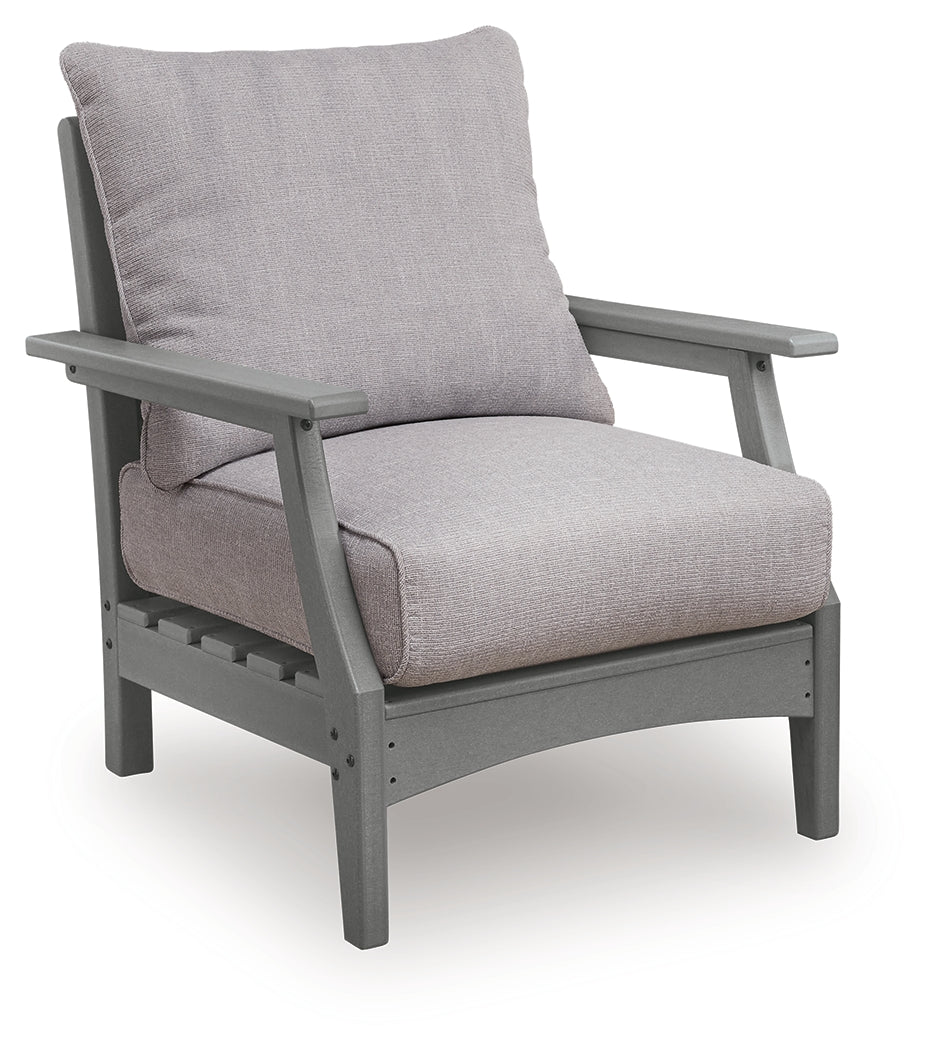 Rear angle of Cove Beach lounge chair with cushion