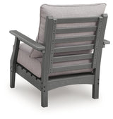 Back view of Cove Beach gray outdoor lounge chair