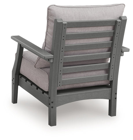 Back view of Cove Beach gray outdoor lounge chair